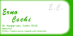 erno csehi business card