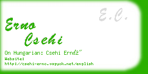 erno csehi business card